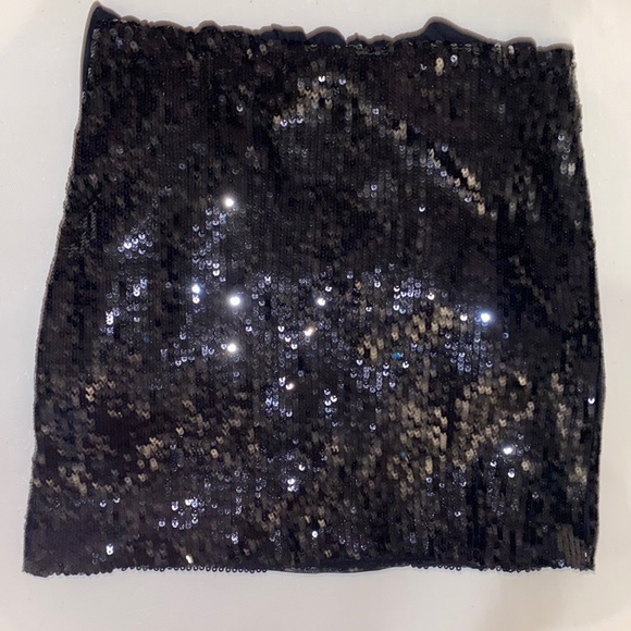 Marciano Sequined and Sheer Long Sleeve Mini Party Dress - Picture 13 of 13